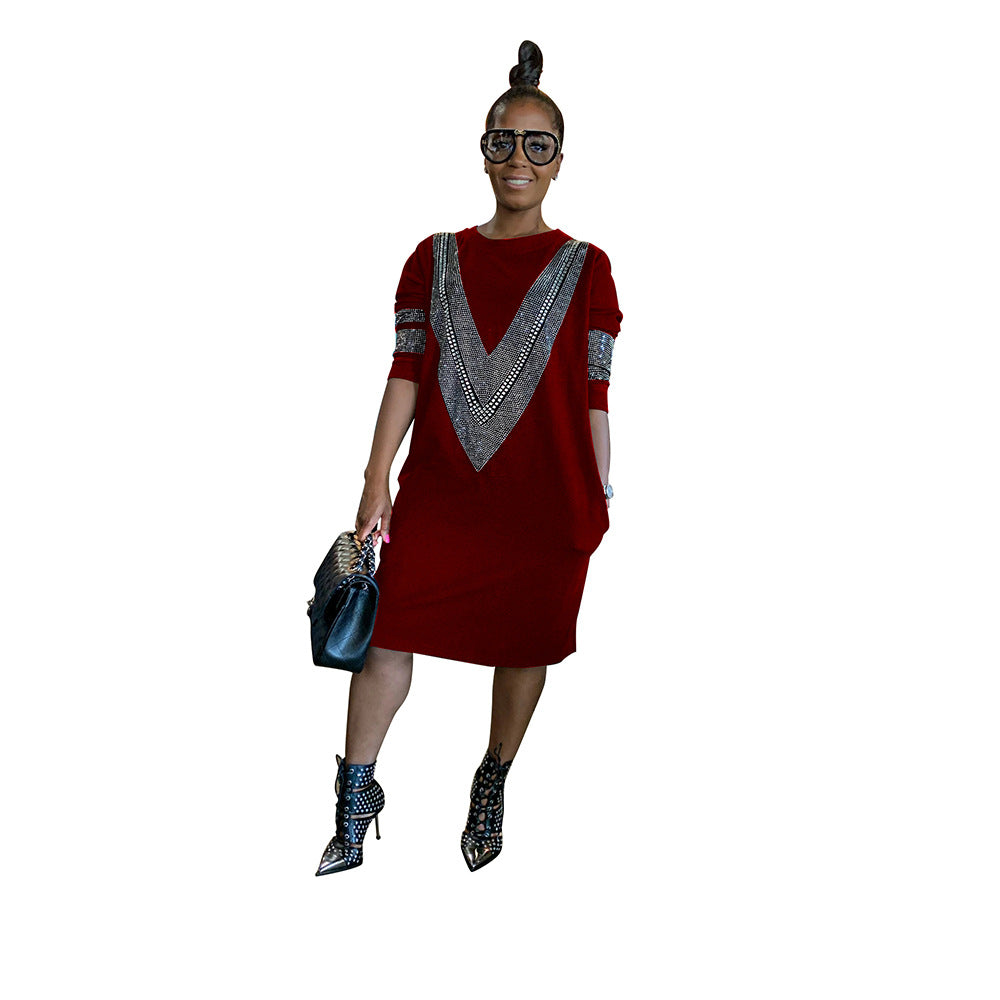 FW1245 Elegance V-Neck Autumn Dress