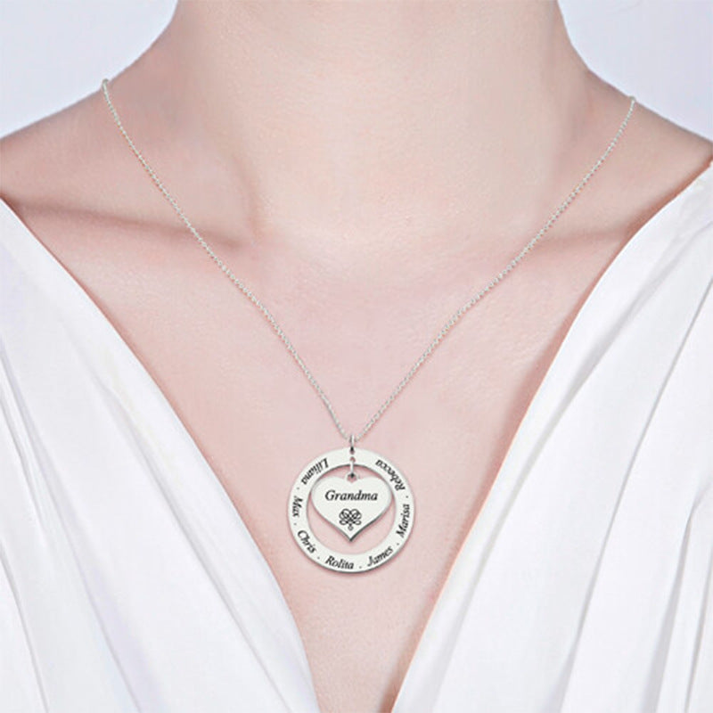 Elegant Heart Sterling Silver Necklace - Customizable & Shiny