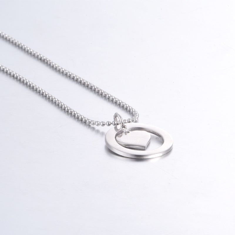 Elegant Heart Sterling Silver Necklace - Customizable & Shiny