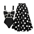 2025 New Bow Tie One Piece Swimsuit For Women Swimwear with Skirt Bathing Suit Monokini Beach Bodysuit Beach Wear