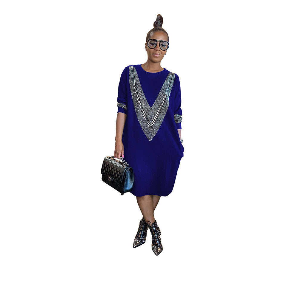 FW1245 Elegance V-Neck Autumn Dress