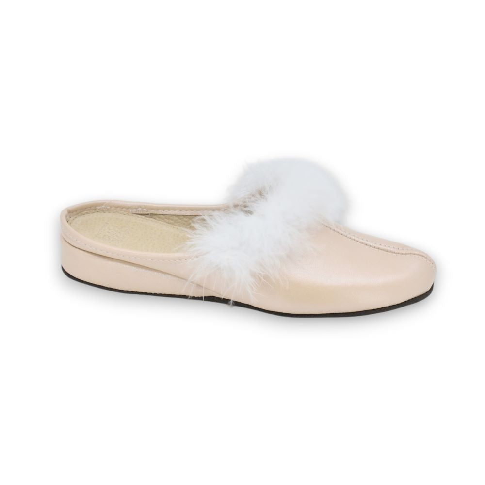 Trinity leather women’s slippers – Light pink
